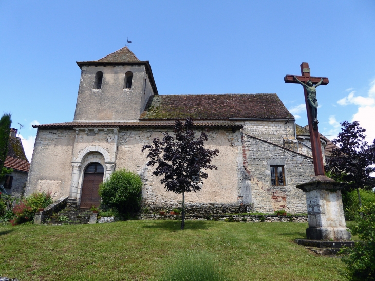 L'église et la croix - Sénaillac-Lauzès