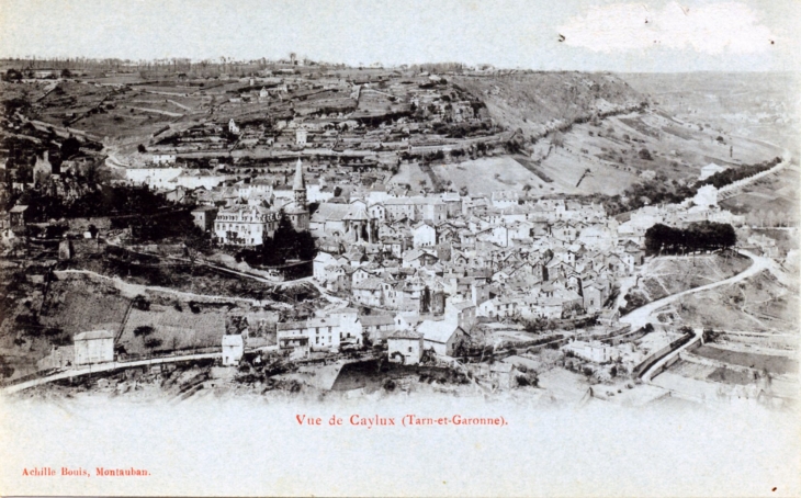 Vue de Caylus, vers 1930 (carte postale ancienne).