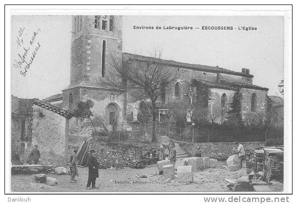 L'église probablement lors de la construction de la mairie actuelle - Escoussens