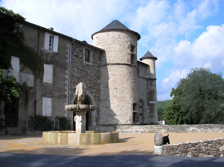 Le Château restauré avec sa nouvelle fontaine . - Lacaze