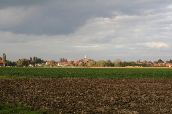 Camphin en Pévèle - vue des pavés du Paris-Roubaix - Camphin-en-Pévèle