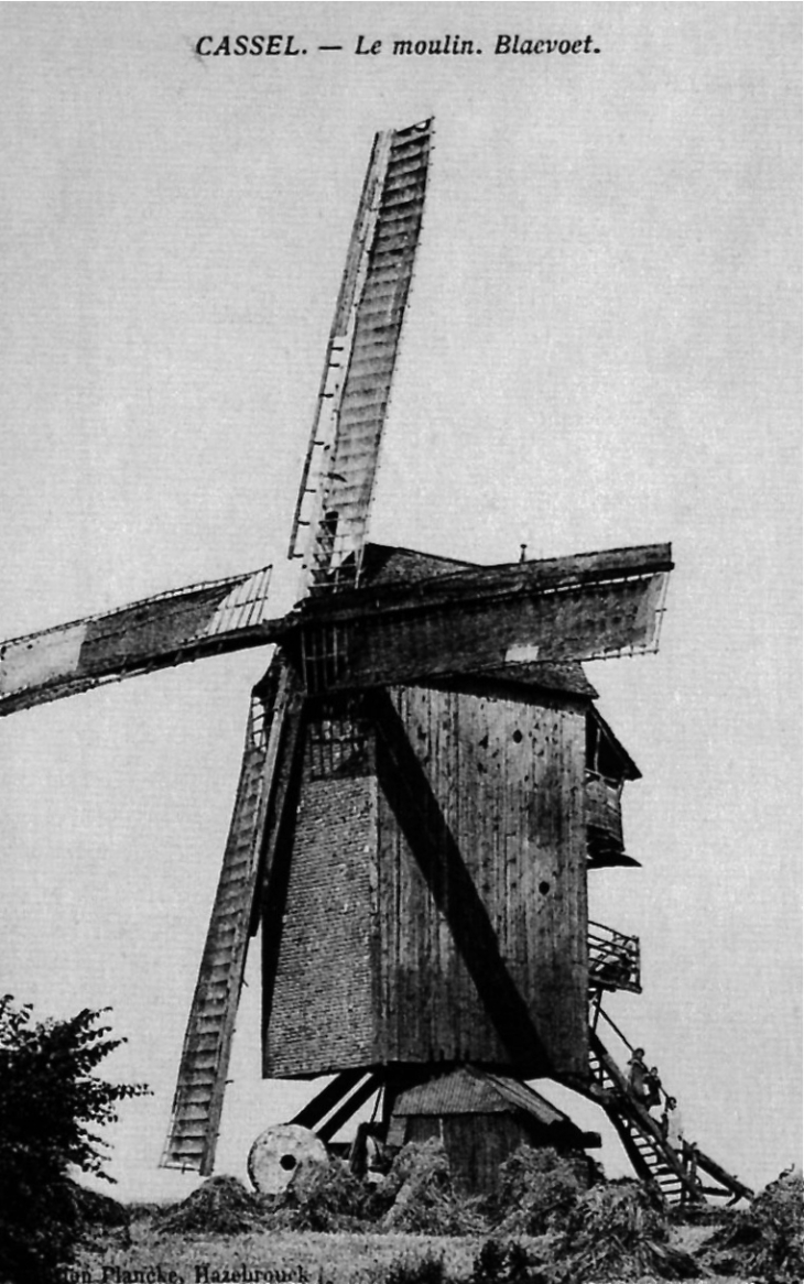 Le Moulin de Blaevoet,vrs 1910 (carte postale ancienne). - Cassel