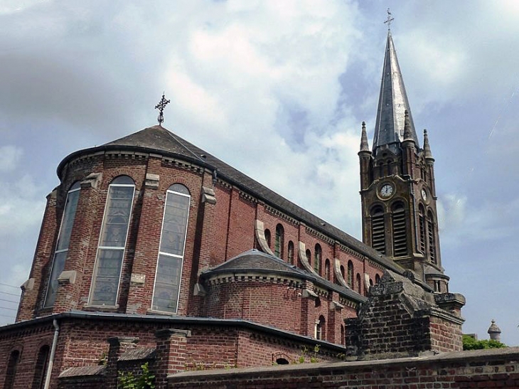 Le chevet de l'église - Caullery