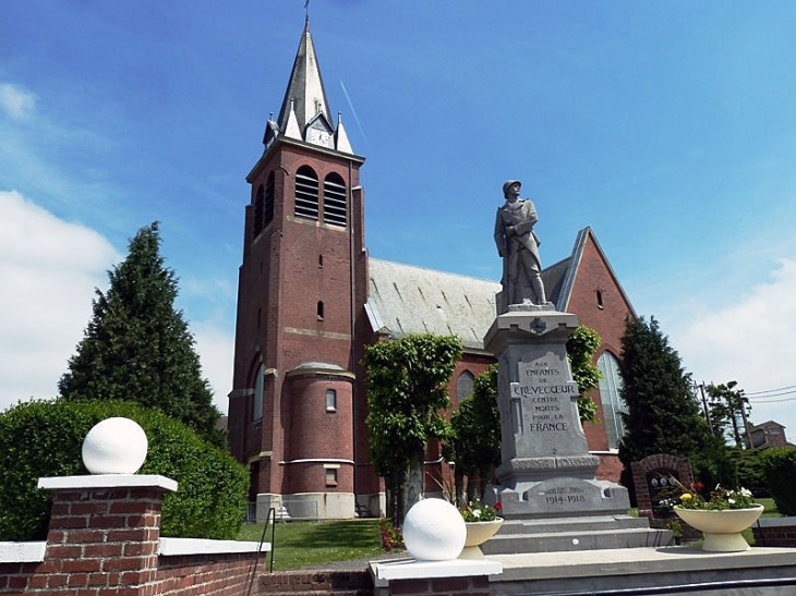 L'église et le monument aux morts - Crèvecœur-sur-l'Escaut