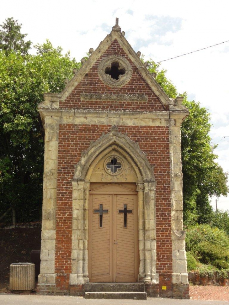 Haspres (59198) chapelle (1874) sortie Saulzoir