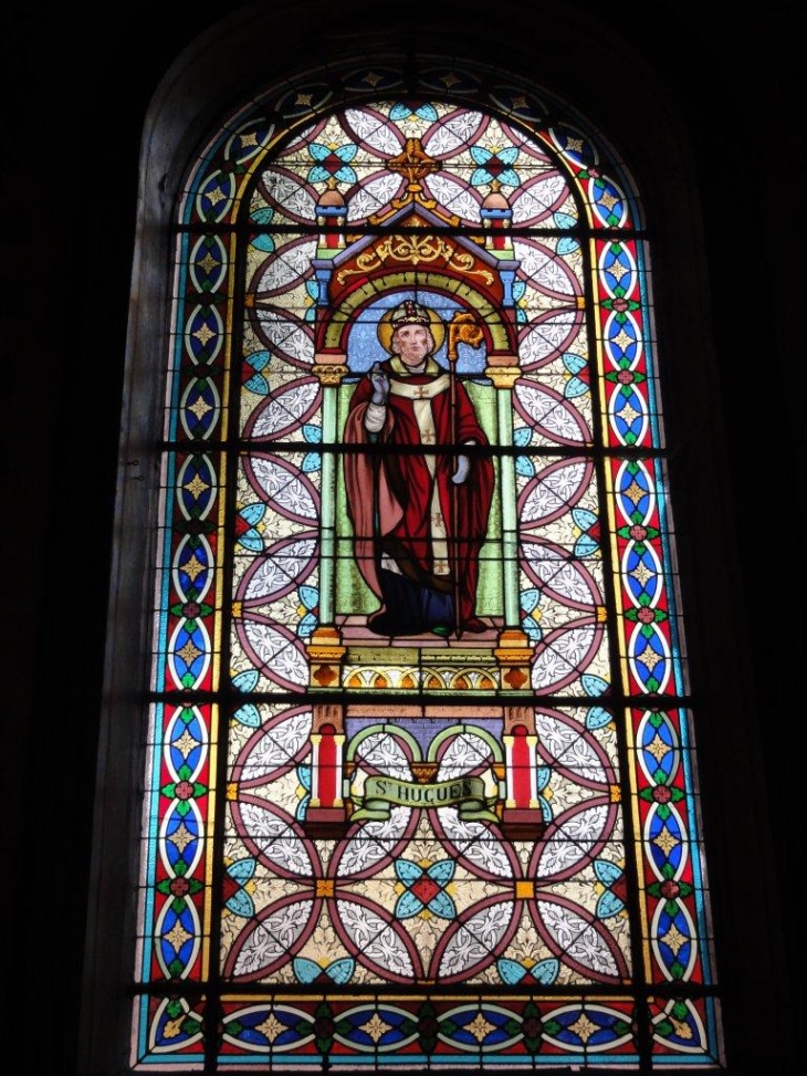 Haspres (59198) église Sts Hugues et Achard, vitrail Saint Hugues