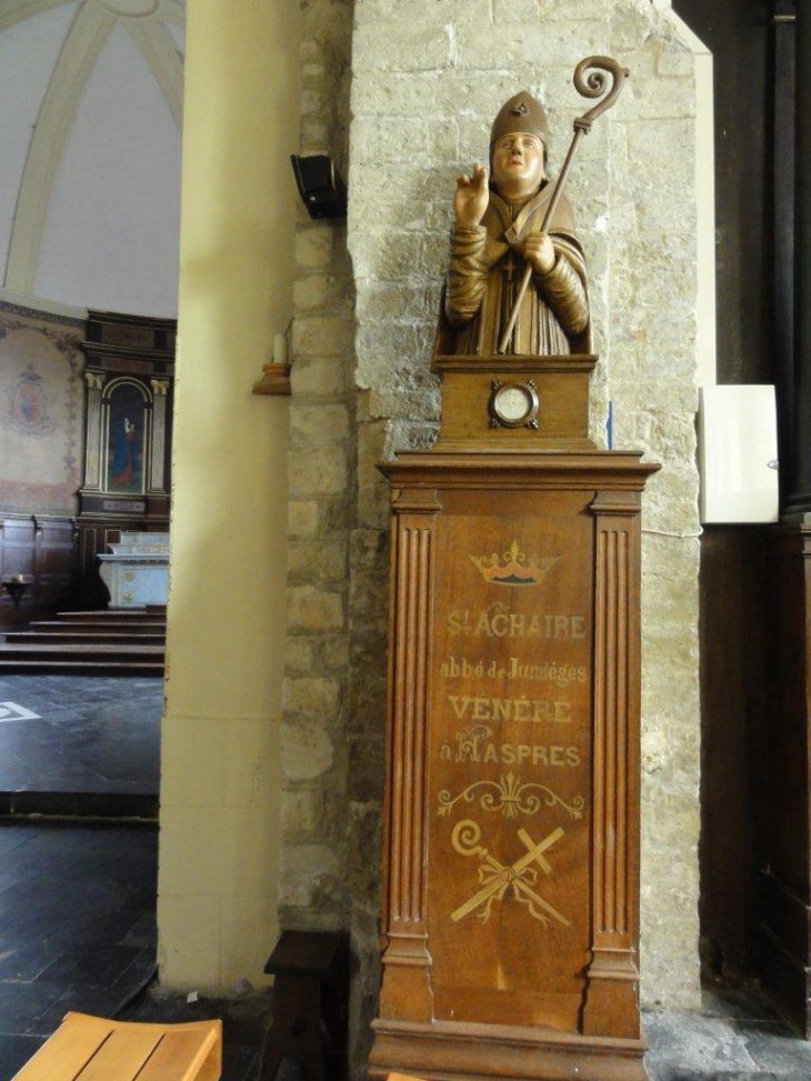 Haspres (59198) église Sts Hugues et Achard, buste Saint Achaire (St.Achard)