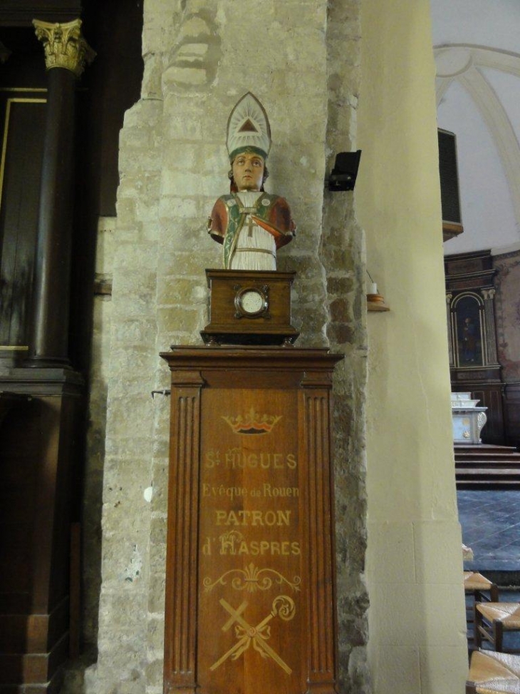 Haspres (59198) église Sts Hugues et Achard, buste Saint Hugues