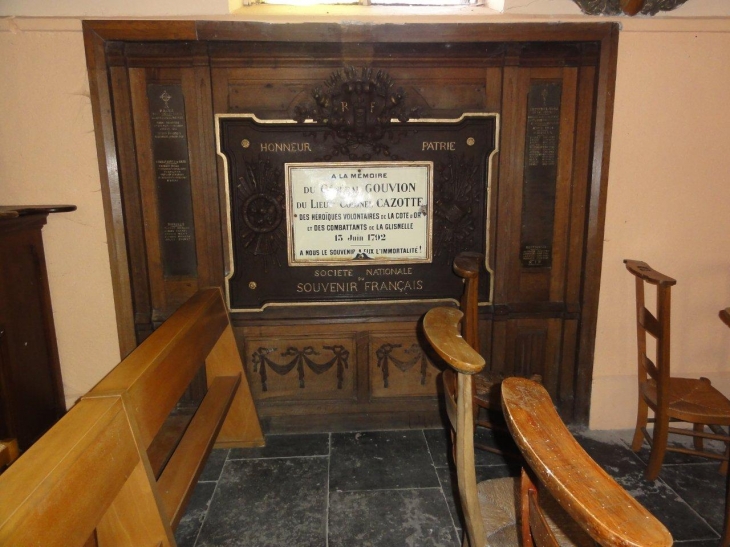 Mairieux (59600) église Saint-André, monument 1792