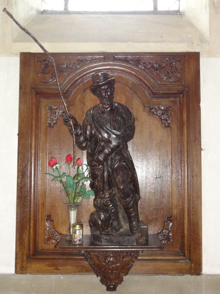 Préseau (59990) église Sainte Aldegonde, statue Saint Roch