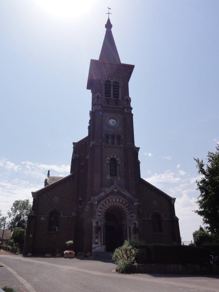 Préseau (59990) église Sainte Aldegonde, extérieur