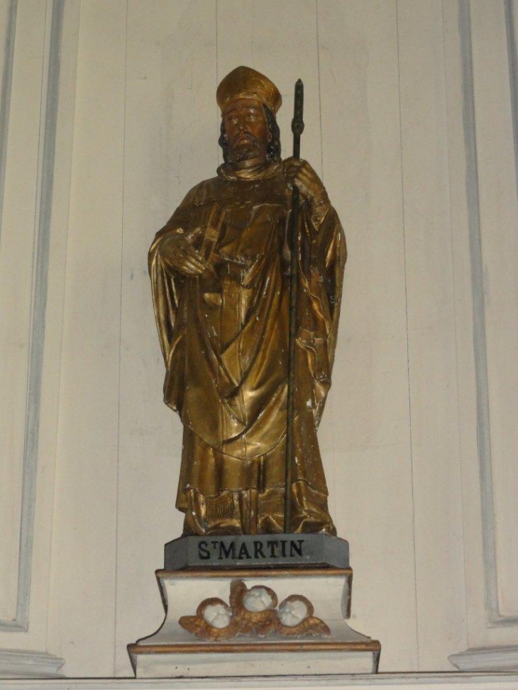 Villers-Sire-Nicole (59600) église Saint Martin, statue Saint Martin