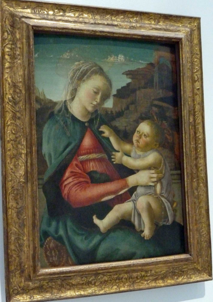 LOUVRE Galerie du Temps Renaissance : BOTICELLI  Vierge à l'enfant 1455 - Lens