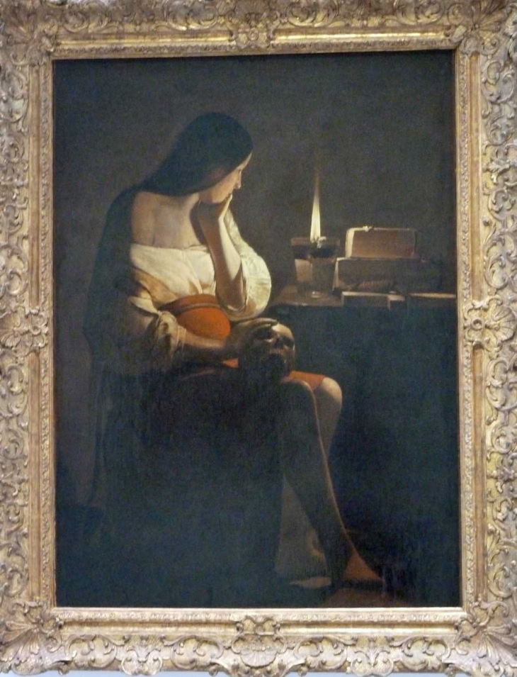 LOUVRE Galerie du Temps 17ème siècle baroque : Georges de la Tour 1640 : la Madeleine à la veilleuse - Lens