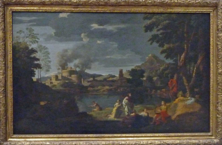 LOUVRE Galerie du Temps 17ème siècle classique : Poussin 1650 paysage avec Orphée et Eurydice - Lens