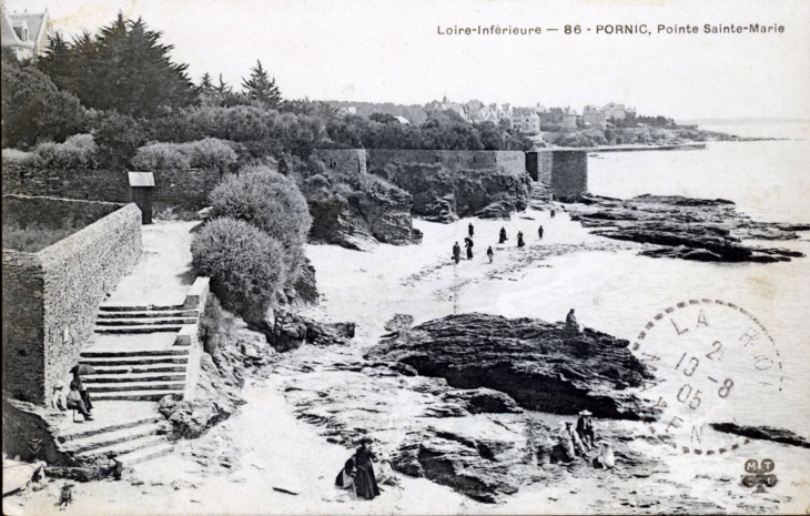 Pointe Sainte-Marie, vers 1905 (carte postale ancienne). - Pornic