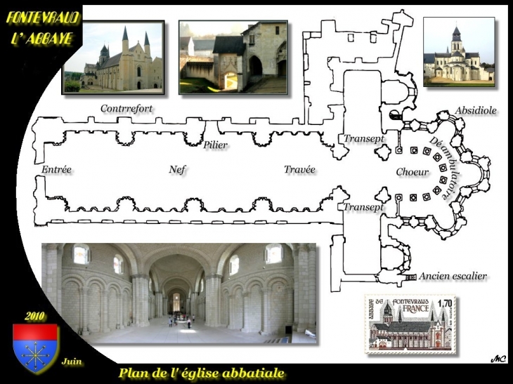 Plan de l' église abbatiale - Fontevraud-l'Abbaye