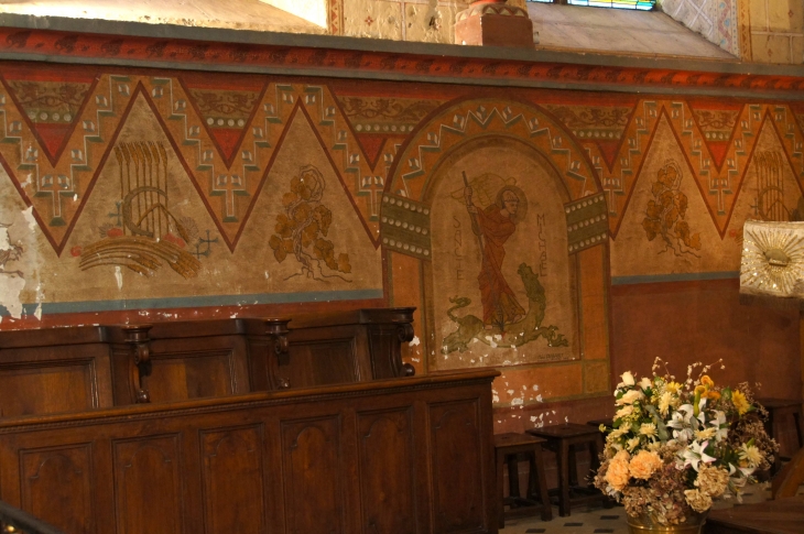 Fresques-du-choeur de l'église Saint Michel. - Fontevraud-l'Abbaye