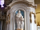 Retable de la nef du XIe siècle. Statue représentant Sainte Anne et Joachin. Eglise Saint Saturnin.