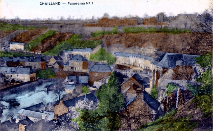 Panorama N° 1, vers 1919 (carte postale ancienne). - Chailland