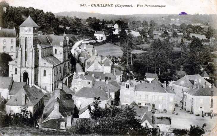 Vue panoramique, vers 1916 (carte postale ancienne). - Chailland