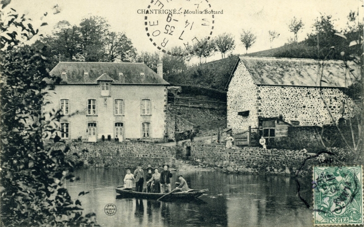 Moulin Bottard (carte postale de 1907) - Chantrigné