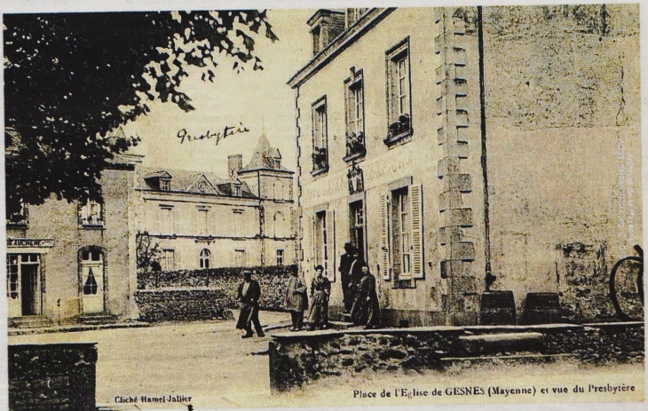 Place de l'église en 1900 - Gesnes