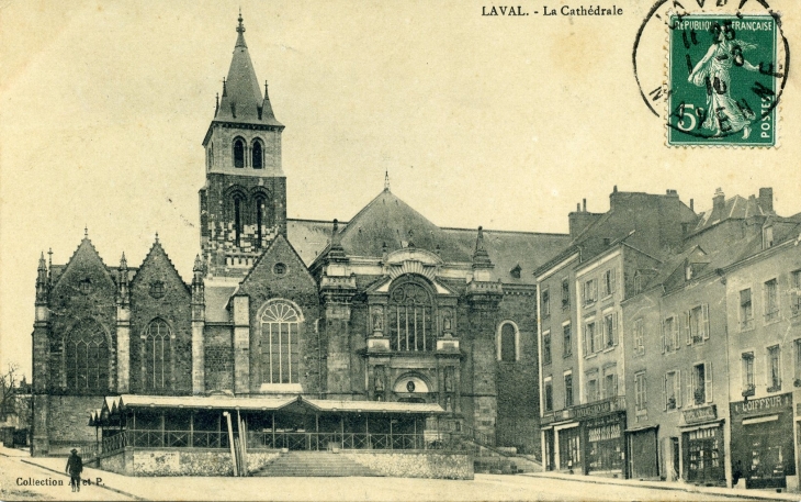 La Cathédrale (carte postale de 1910) - Laval