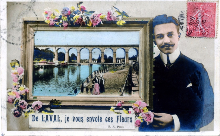 De Laval, je vous envoie ces Fleurs, vers 1906 (carte postale ancienne).