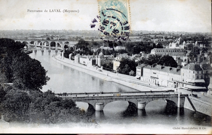 Panorama de Laval, vers 1905 (carte postale ancienne).