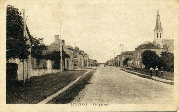 Vue générale (carte postale de 1930) - Louverné