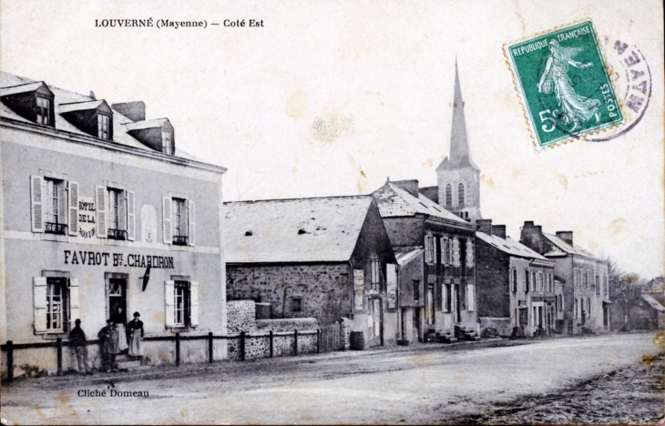 Côté Est, vers 1909 (carte postale ancienne). - Louverné