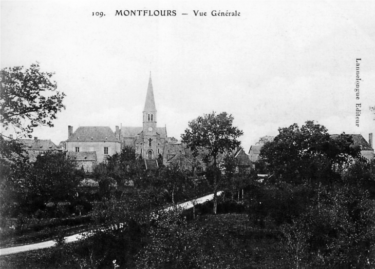 Vue générale, vers 1910 (carte postale ancienne). - Montflours