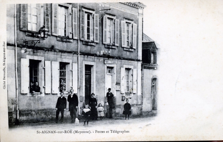 Postes et Télégraphes, vers 1907 (carte postale ancienne). - Saint-Aignan-sur-Roë