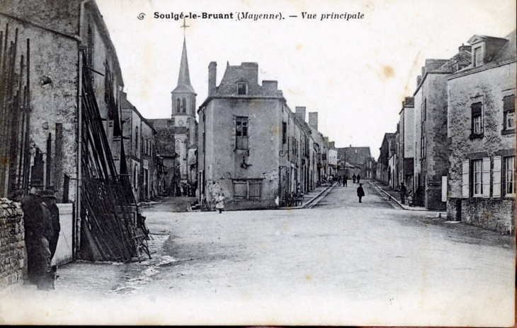 Soulge le Bruant - Vue principale, vers 1904 (carte postale ancienne). - Soulgé-sur-Ouette