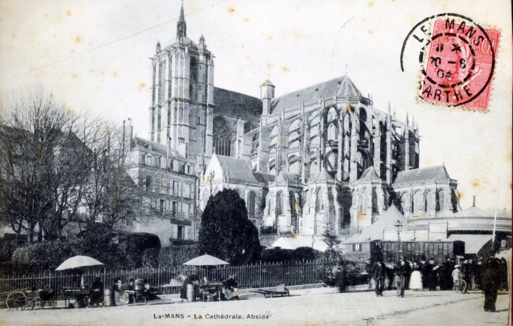 Le Cathédrale - L'abside, vers 1904 (carte postale ancienne). - Le Mans