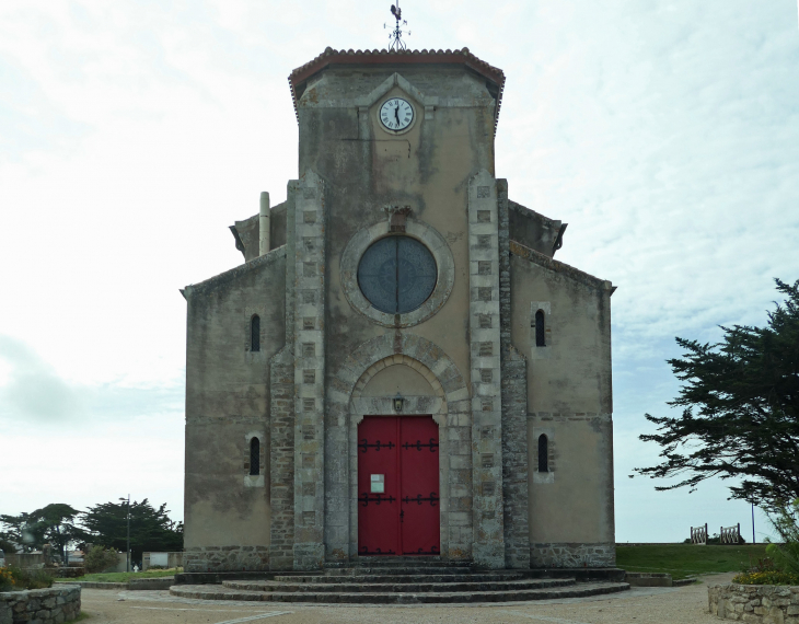 L'Herbaudière : l'entrée de l'église - Noirmoutier-en-l'Île