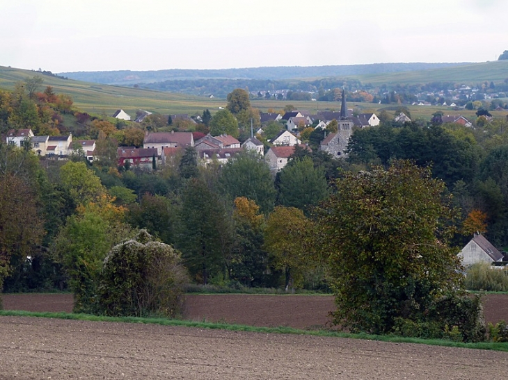 Le village vu du vignoble - Brasles