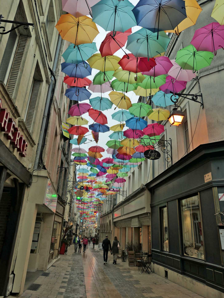 Les parapluies de Patricia Cunha : rue Chatelaine - Laon