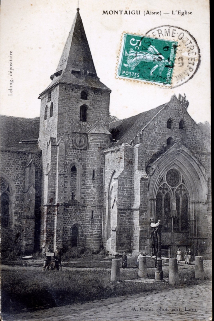 L'église, vers 1912 (carte postale ancienne). - Montaigu