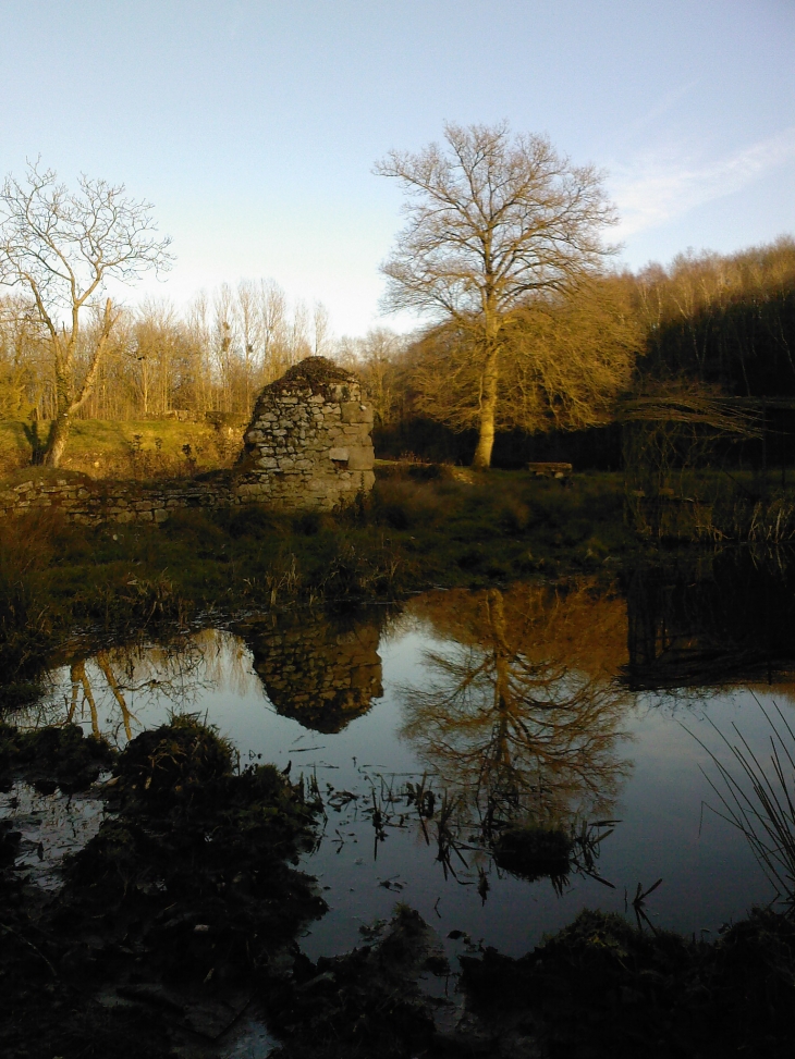 Vestiges du moulin au bord d'un bel étang - Saint-Thomas