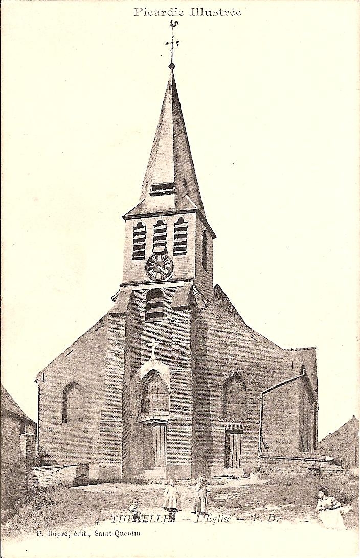 L'ancienne église avant 1914 - Thenelles