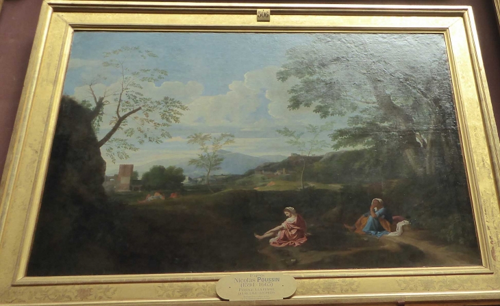 Poussin : paysage à la femme qui se lave les pieds - Chantilly