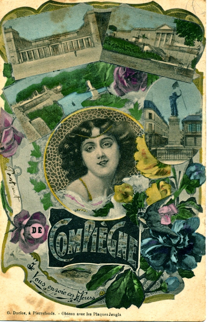 Carte postale de 1914. - Compiègne