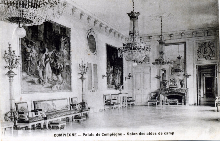 Palais-de-compiegne-salon-des-aides-de-camp-vers-1914-carte-postale-ancienne - Compiègne