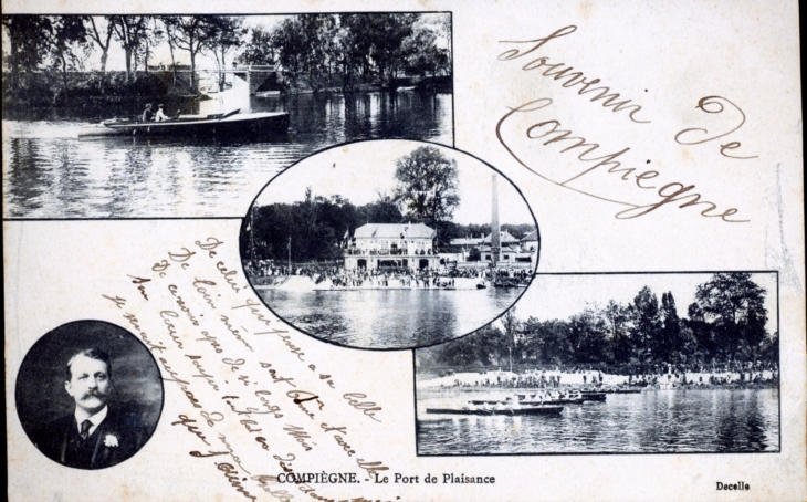 Le port de Plaisance, vers 1914 (carte postale ancienne). - Compiègne