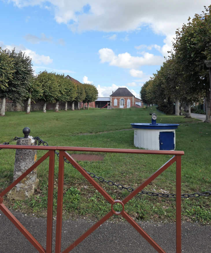 La place en herbe bordée de tilleuls - Nivillers