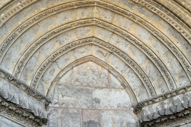 Cathédrale  Notre Dame :le porche central très abîmé à la Révolution - Noyon