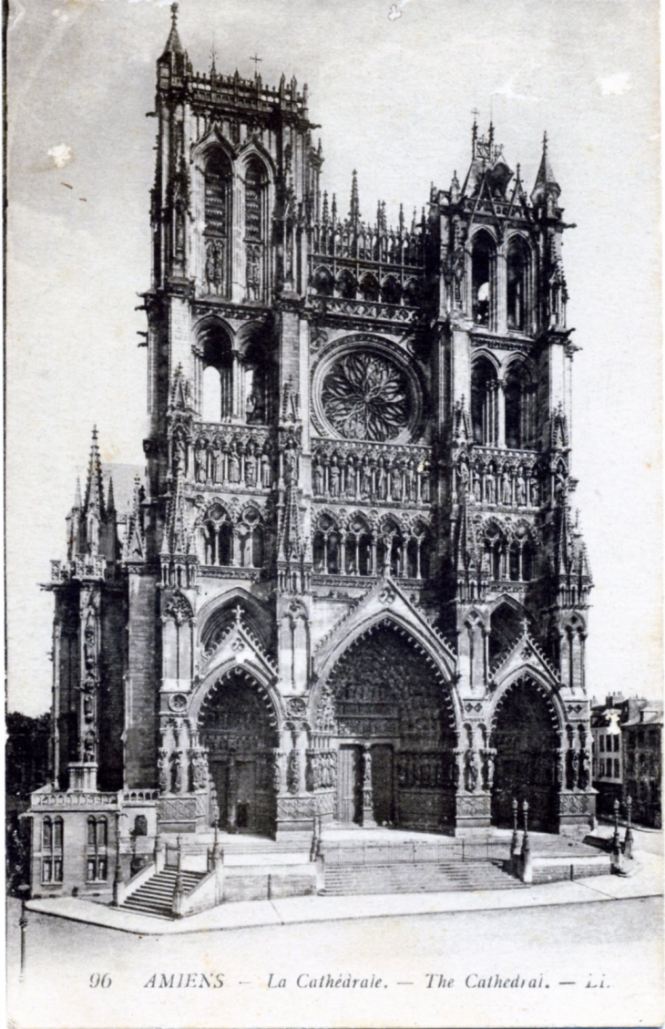 La Cathédrale, vers 1927 (carte postale ancienne). - Amiens