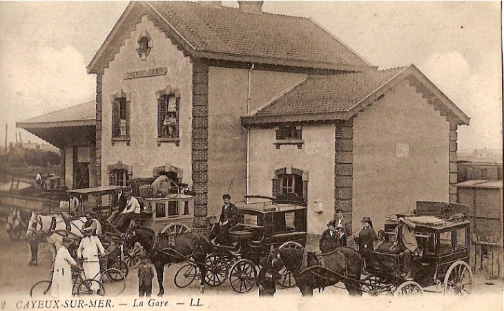 La gare, vers 1910 (carte postale ancienne). - Cayeux-sur-Mer